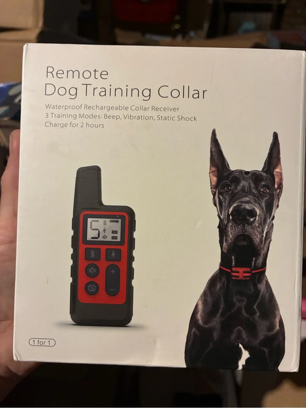 Remote Dog Training Collar with Red Receiver - Rechargeable Waterproof